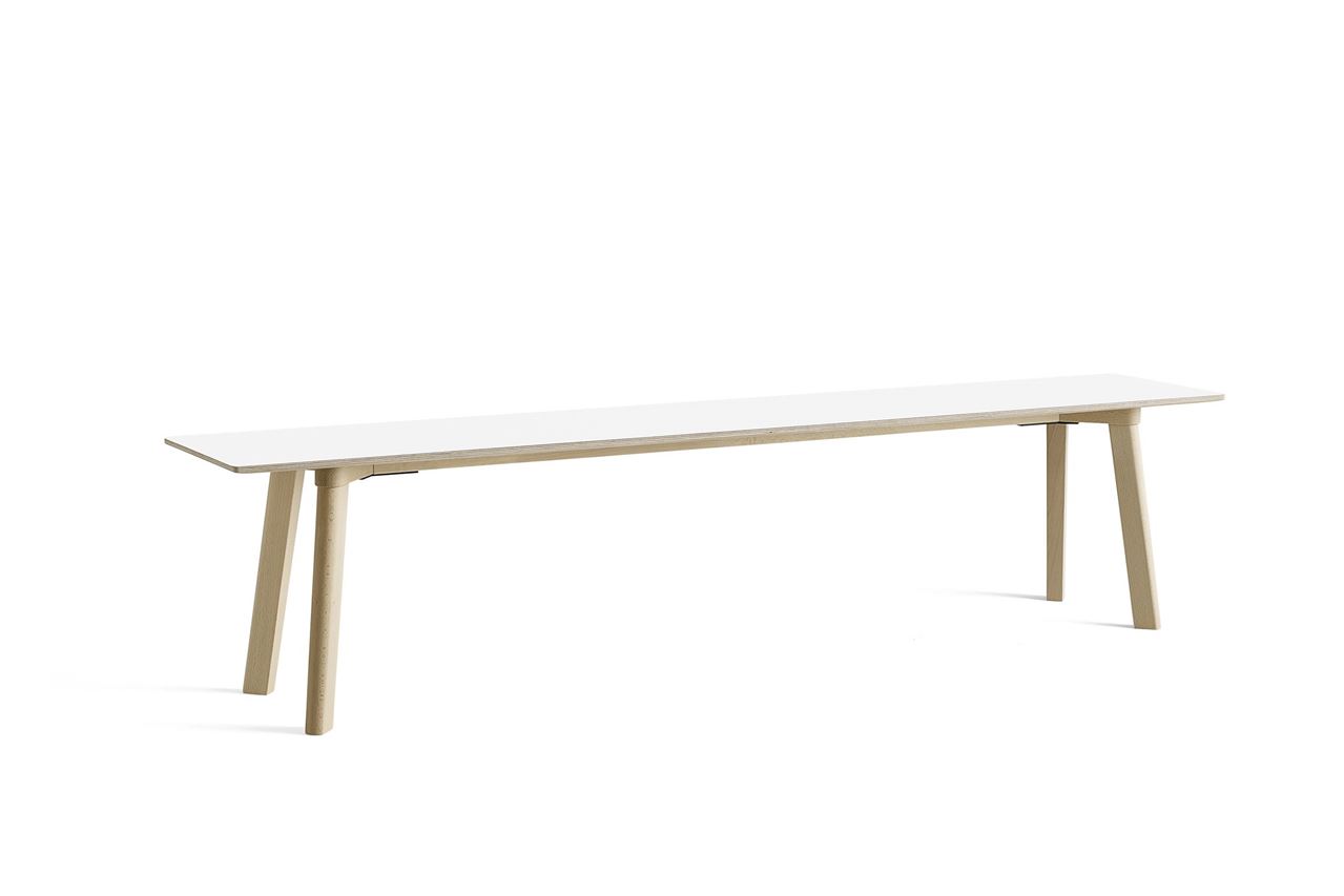 Billede af HAY CPH Deux 215 Bench 200x35x45 cm - Untreated Solid Beech/Pearl White Laminate 