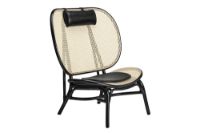 Billede af NORR11 Nomad Chair SH: 39 cm - Black Bamboo/Aniline Leather Black