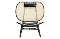 Billede af NORR11 Nomad Chair SH: 39 cm - Black Bamboo/Aniline Leather Black