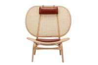 Billede af NORR11 Nomad Chair SH: 39 cm - Nature Bamboo/Aniline Leather Cognac