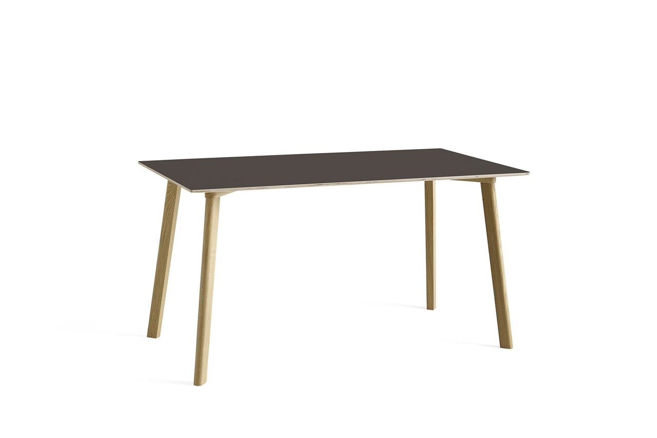 Billede af HAY CPH Deux 210 Table 140x75x73 cm - Lacquered Solid Oak/Stone Grey Laminate