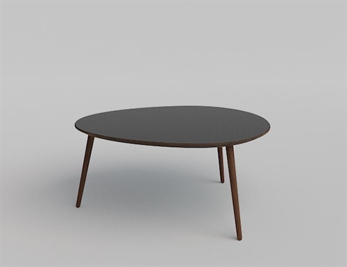 Oval sofabord 90x70 cm - Oak/Sort