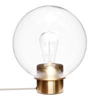 Billede af Hübsch Bordlampe Ø:24cm - Glas/Messing OUTLET