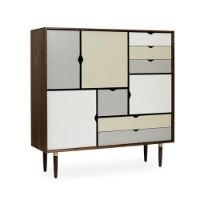 Billede af Andersen Furniture S3 Skænk 132x131 cm - Valnød/Farvet front
