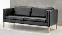 Billede af Stouby Eva 2 personers Sofa L: 141 cm - Sort Semianalin læder