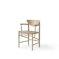 Billede af &Tradition HM4 Drawn Chair w. armrest SH: 46cm - Natural Paper Cord/White Oiled Oak