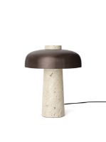 Billede af Audo Copenhagen Reverse Table Lamp H: 30 cm - Aluminium / Travertine 