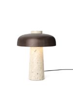 Billede af Audo Copenhagen Reverse Table Lamp H: 30 cm - Aluminium / Travertine 