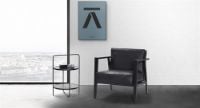 Billede af Andersen Furniture LC1 Loungechair SH: 42 cm - Sort læder/Sortlakeret Eg