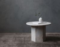 Billede af GUBI Epic Coffee Table Ø: 60 cm - White Travertine