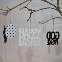 Billede af Felius Happy Easter ophæng 2 stk H: 6,3cm - Hvid OUTLET