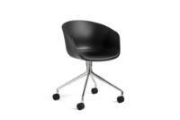 Billede af HAY AAC 24 About A Chair SH: 46 cm - Polished Aluminium/Black/Sierra SI1001 Fixed Seat Cushion