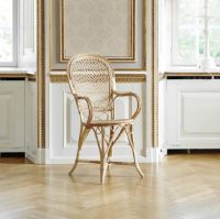 Billede af Sika-Design Fleur Spisebordsstol inkl. Sædehynde SH: 47 cm - Natural/A670 Michelangelo White