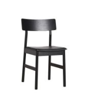 Billede af Woud Pause Dining Chair Leather Seat 2.0 H:80 cm - Black / Black Leather