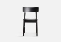 Billede af Woud Pause Dining Chair Leather Seat 2.0 H:80 cm - Black / Black Leather