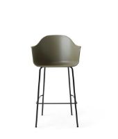 Billede af Audo Copenhagen Harbour Bar Chair sædehøjde: 73 cm - Olive Shell / Black Steel Base