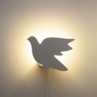 Billede af Goodnight Light Decoupage Paloma Lamp H: 22 cm - Ivory OUTLET