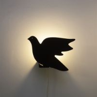 Billede af Goodnight Light Decoupage Paloma Lamp H: 22 cm - Black OUTLET