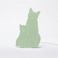 Billede af Goodnight Light Decoupage Kitties Lamp H: 33 cm - Mint OUTLET