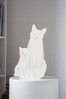 Billede af Goodnight Light Decoupage Kitties Lamp H: 33 cm - Ivory  OUTLET
