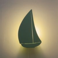 Billede af Goodnight Light Decoupage Bateau Lamp H: 32 cm - Mint  OUTLET
