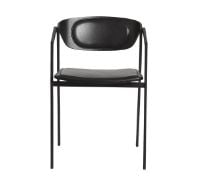 Billede af Woud S.A.C Dining Chair SH: 45 cm - Black Leather Seat OUTLET