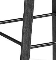 Billede af HAY AAS32 Barstol Low SH: 64 cm - Black Stained Oak Veneer / Concrete Grey / Footrest Black Powder Coated Black