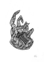 Billede af Nordal Hand Illustration 40x30 cm -  Black Frame OUTLET