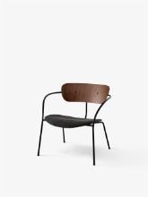 Billede af &Tradition Pavilion Lounge Chair AV6 - Lacquered Walnut/Canvas 174 w. Black Fittings