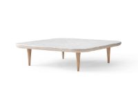 Billede af &Tradition Fly SC11 Lounge Table 120x120 cm - White Oiled Oak/Honed Bianco Carrara Marble