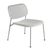Billede af HAY Soft Edge 100 Lounge Seat Upholstery SH: 40 cm - Soft Grey Powder Coated Steel Soft Grey Stained/Hallingdal 116