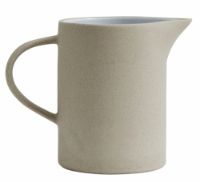 Billede af Nordal Stoneware Pitcher H: 14 cm - Beige/White OUTLET