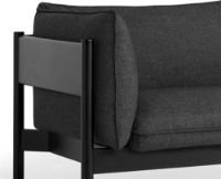 Billede af HAY Arbour 3 Seater B: 220 cm - Re-wool 198 / Black Waterbased Lacquered Solid Beech
