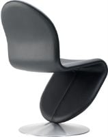 Billede af Verpan System 1-2-3 Dining Chair Standard SH: 47 cm - Black Savanne Leather/Aluminium