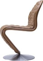 Billede af Verpan System 1-2-3 Dining Chair Deluxe SH: 47 cm - Savanne 322 Leather/Aluminium