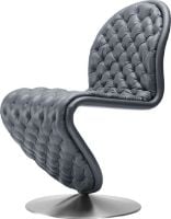 Billede af Verpan System 1-2-3 Dining Chair Deluxe SH: 47 cm - Savanne 307 Leather/Aluminium