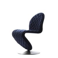 Billede af Verpan System 1-2-3 Dining Chair Deluxe SH: 47 cm - Tonus Blue/Aluminium