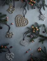 Billede af Rosendahl Karen Blixens Jul Flettet Julehjerte H: 10,8 cm - Forsølvet OUTLET