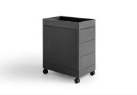 Billede af HAY New Order Trolley/B3 Drawer And Tray Top incl. Lock 34x68 cm - Charcoal 