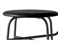 Billede af Audo Copenhagen Afteroom Dining Chair SH: 46 cm - Black Steel Base/Black Leather Dunes Seat  OUTLET