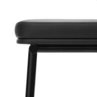 Billede af Please Wait to be Seated Tubby Tube Bar Stool Upholstery H: 78 cm - Black/Savanne Leather 