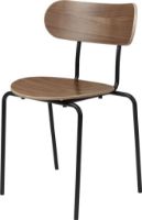 Billede af GUBI Coco Dining Chair Stackable SH: 47 cm - Black/Walnut
