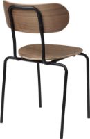 Billede af GUBI Coco Dining Chair Stackable SH: 47 cm - Black/Walnut