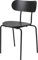 Billede af GUBI Coco Dining Chair Stackable SH: 47 cm - Black/Black Ash