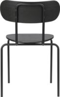 Billede af GUBI Coco Dining Chair Stackable SH: 47 cm - Black/Black Ash