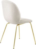 Billede af GUBI Beetle Dining Chair Fully Upholstered Light Bouclé SH: 45 - Brass/001