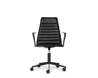 Billede af Paustian Spinal Chair 44 High Back w. Armrest SH: 43-55 cm - Black Base w. Castors/Black Sierra Leather
