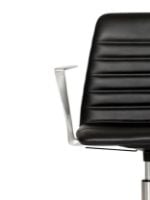 Billede af Paustian Spinal Chair 44 High w. Armrest SH: 43-55 cm - Chrome Base w. Castors/Black Sierra Leather