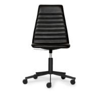 Billede af Paustian Spinal Chair 44 High Back SH: 43-55 cm - Black Base w. Castors/Black Sierra Leather