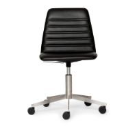 Billede af Paustian Spinal Chair 44 High SH: 43-55 cm - Chrome Base w. Castors/Black Sierra Leather